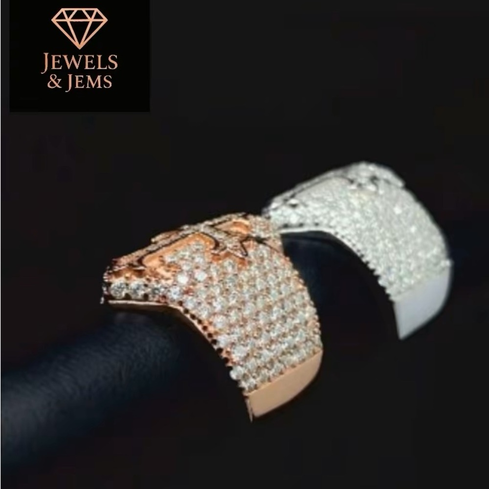 Gold and Silver Cross Rings - Picture 3 of 6